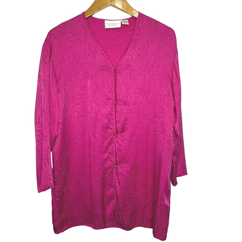 Vintage Victoria's Secret Gold Label Silk Kimono Night Shirt‎ Pink Small
